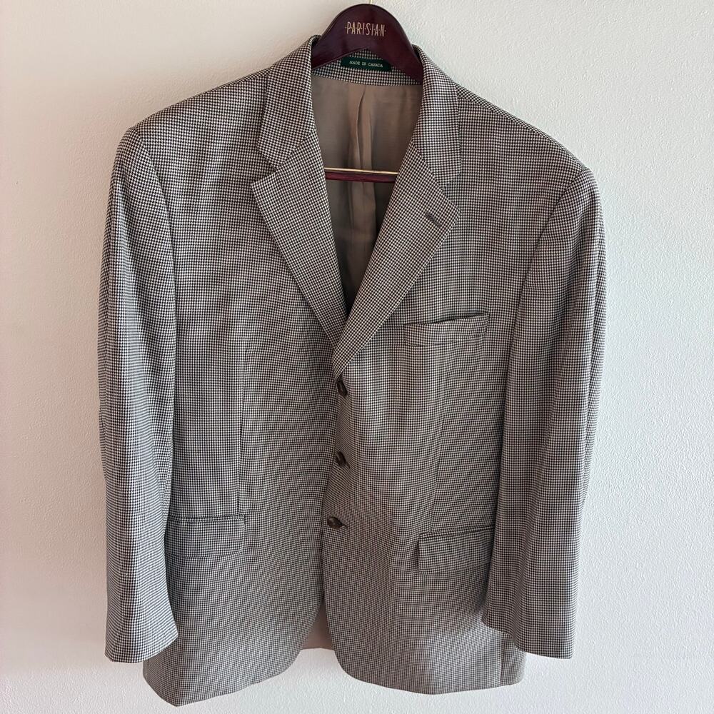 Vintage Lauren Ralph Lauren 46R Wool Houndstooth Sport Coat Blazer Canada
